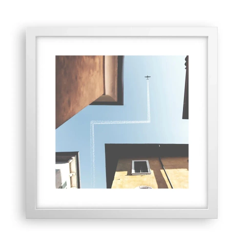 Poster in einem weißen Rahmen - Über dem Stadtlabyrinth - 30x30 cm