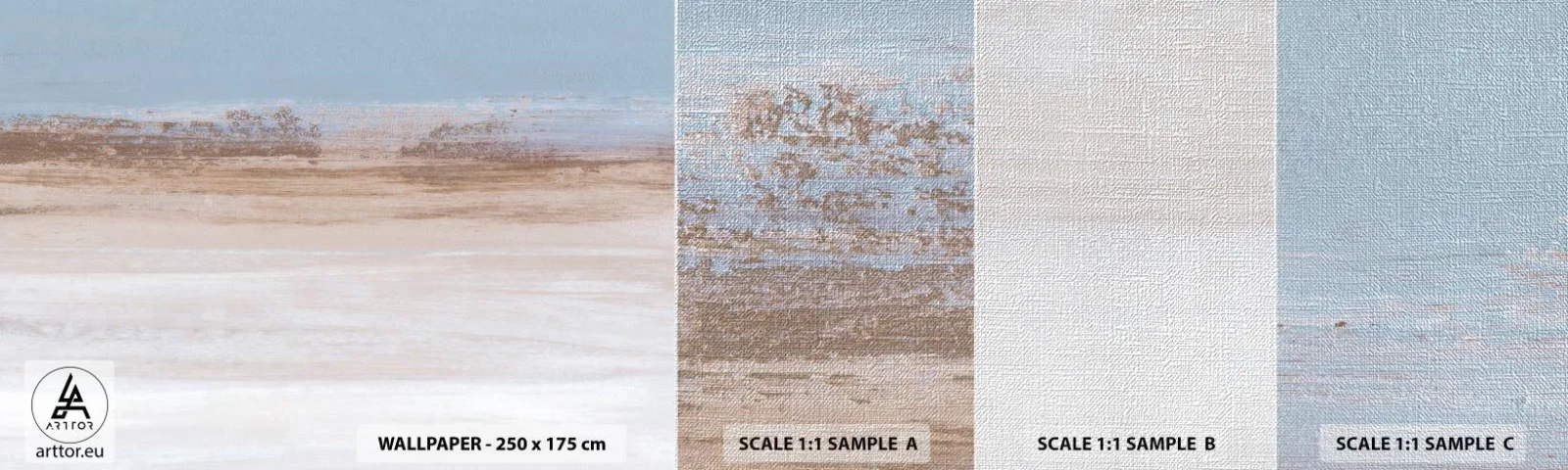 Fototapeten Muster Premium Canvas - Mehrdeutige Landschaft - Stück, Hell, Minimalismus - 100x30 cm