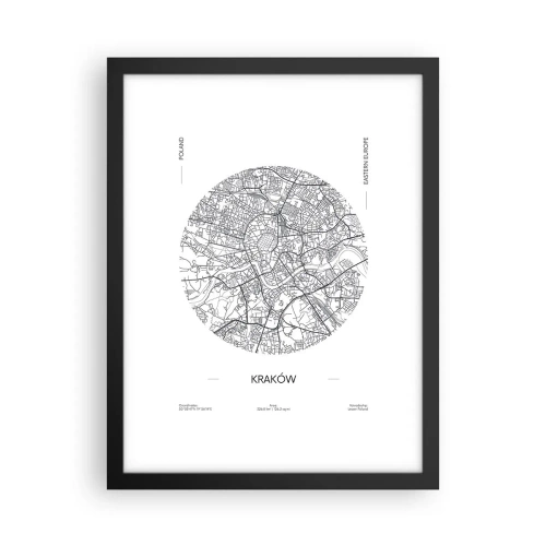 Poster in einem schwarzem Rahmen - Anatomie von Krakau - 30x40 cm