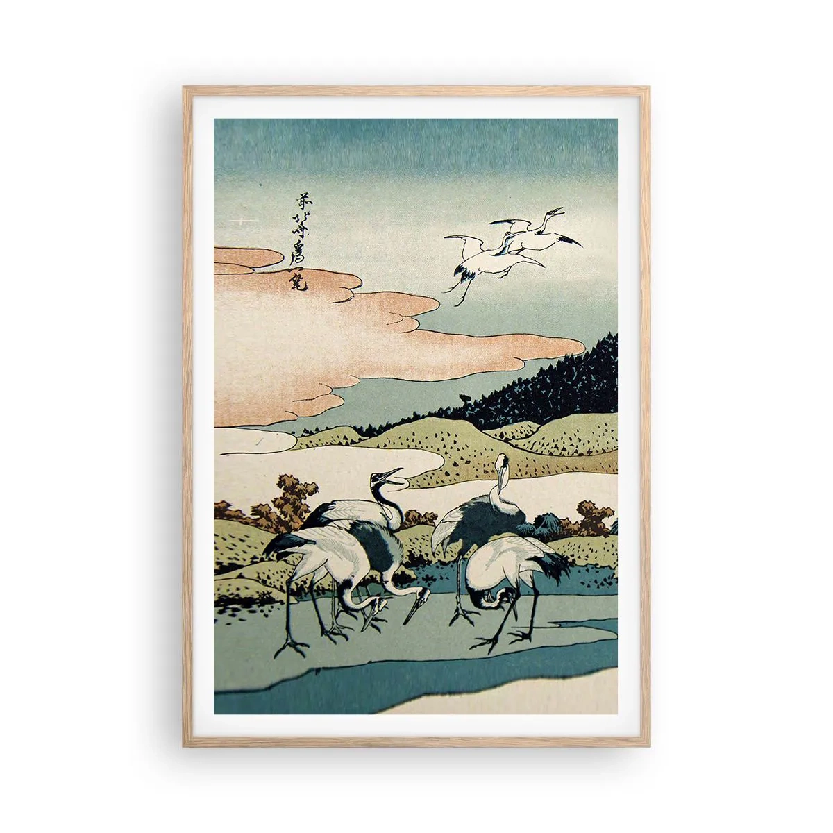 Poster in einem Rahmen aus heller Eiche - Im japanischen Geist - 70x100 cm