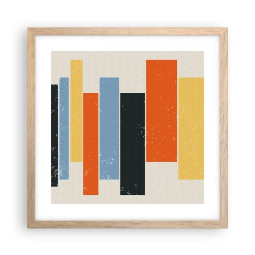 Poster in einem Rahmen aus heller Eiche - Musiknotation - 40x40 cm