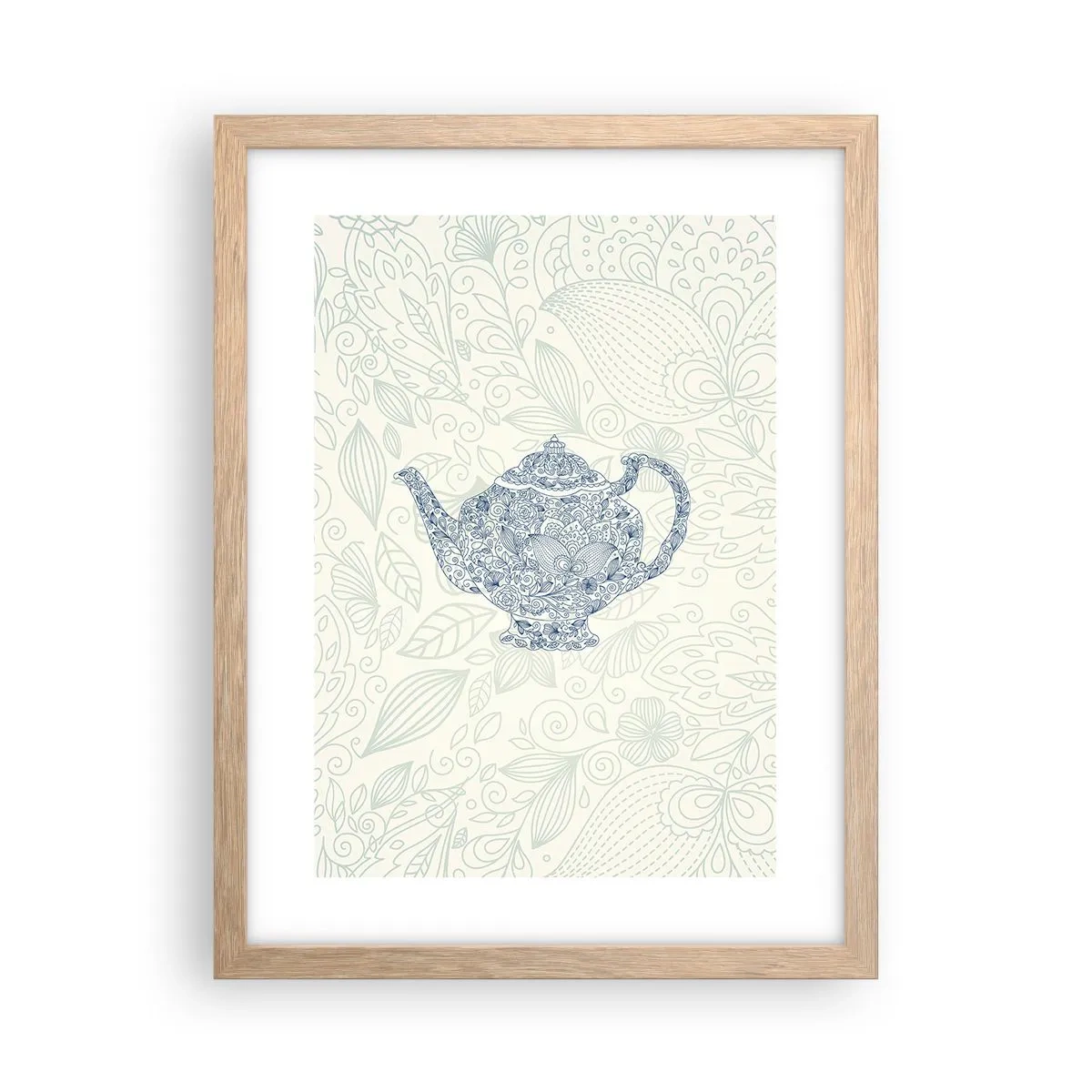 Poster in einem Rahmen aus heller Eiche - Tee-Charm - 30x40 cm