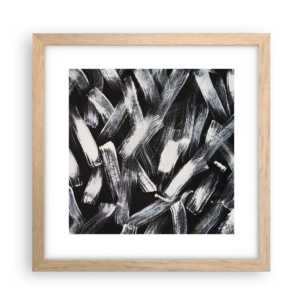 Poster in einem Rahmen aus heller Eiche - Abstraktion im industriellen Geist - 30x30 cm