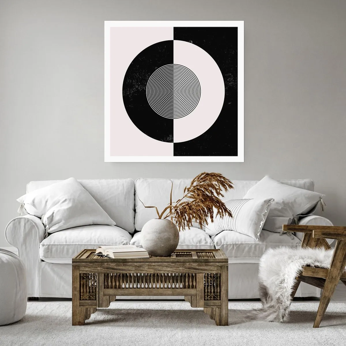 Poster - Harmonie in Schwarz und Weiß - 30x30 cm