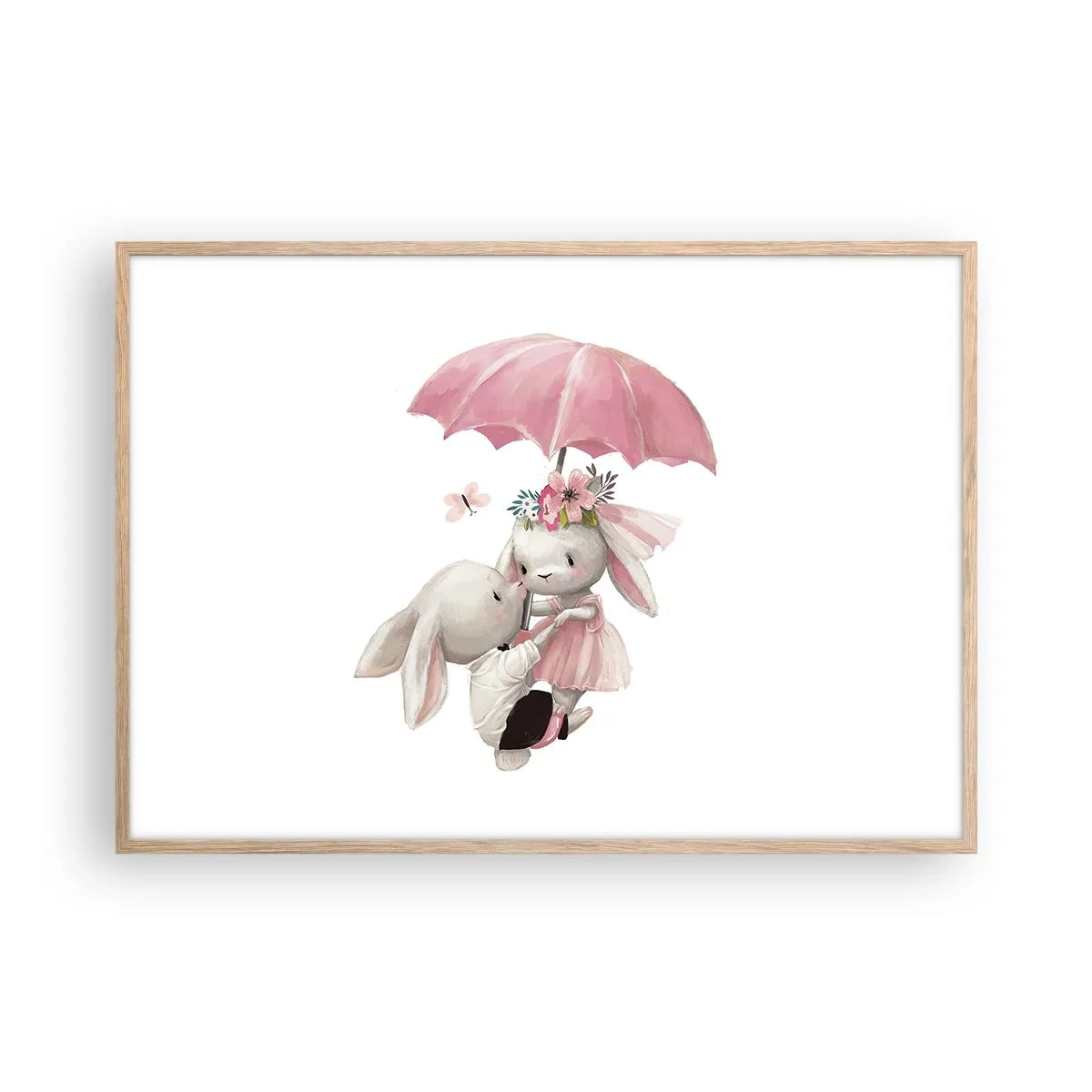 Poster in einem Rahmen aus heller Eiche - Das ist eben Liebe - 100x70 cm