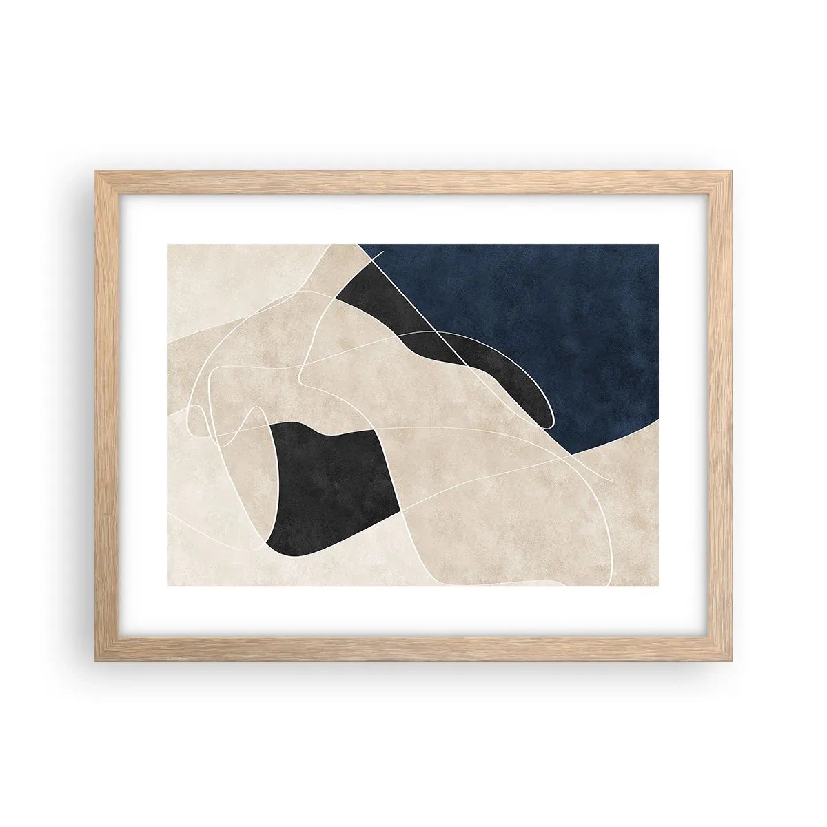 Poster in einem Rahmen aus heller Eiche - Abstrakte Komposition – Farbkontrast - 40x30 cm