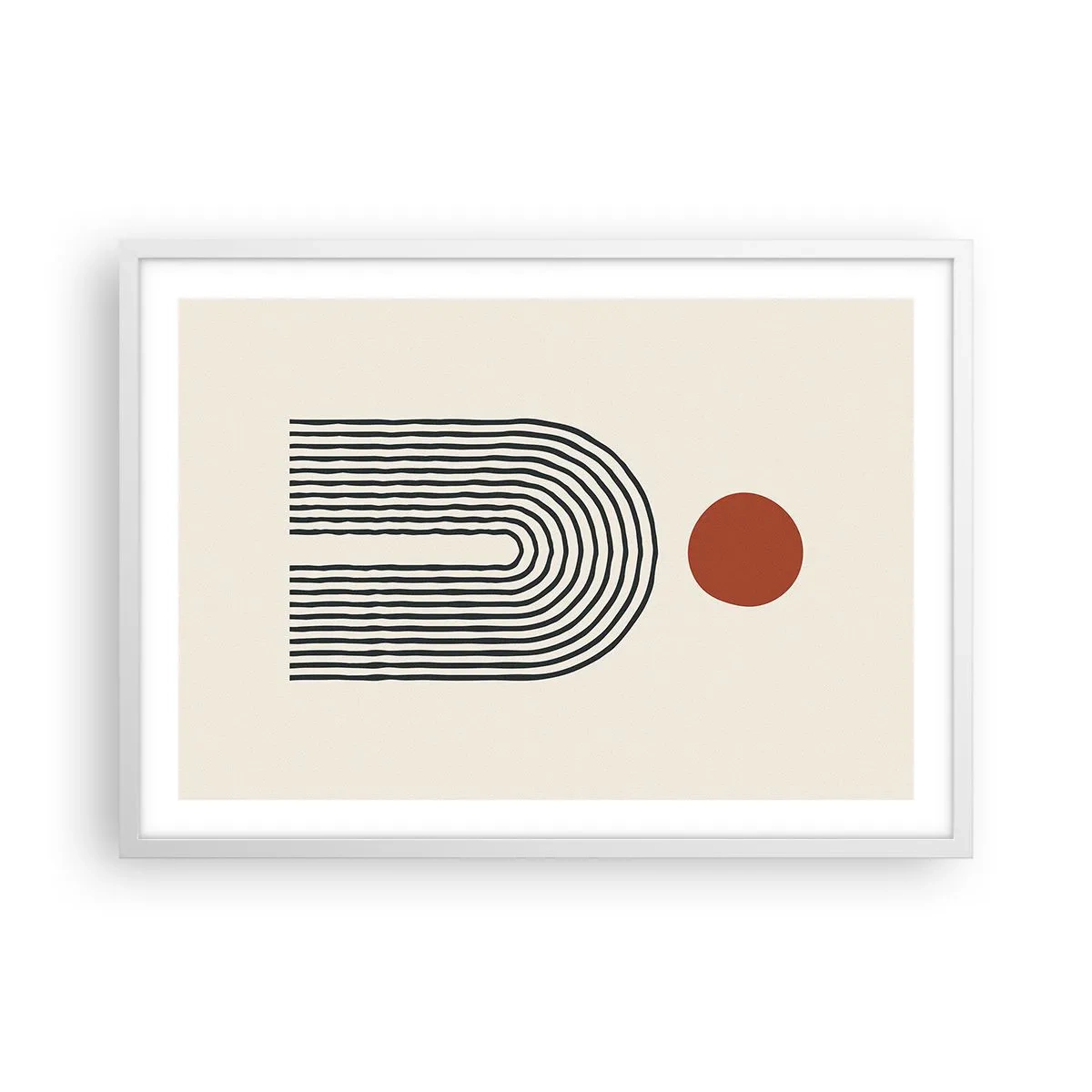 Poster in einem weißen Rahmen - Magnetismus von Formen und Farben - 70x50 cm