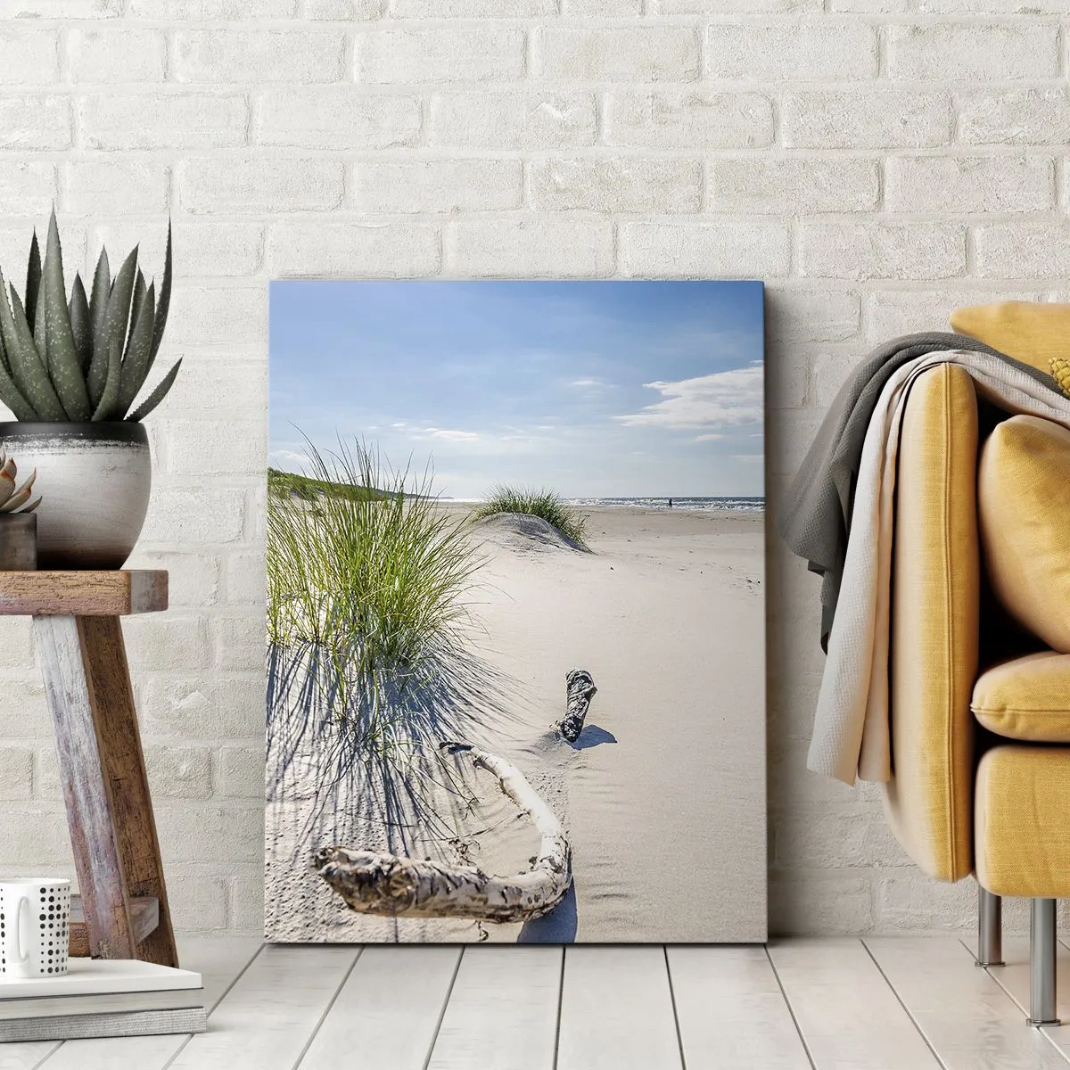 Bild auf Leinwand - Leinwandbild - Der schönste Strand? Ostsee-Strand - 55x100 cm