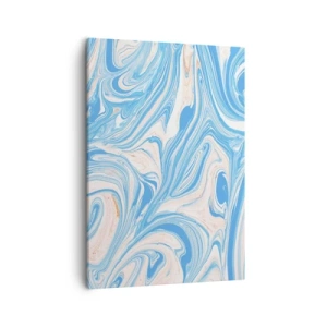 Bild auf Leinwand - Leinwandbild - Abstrakte Wirbel im blauen und weißen Marmorstil - 50x70cm - Sumpf in Türkis - Moderne Wanddekoration für Wohnzimmer und Schlafzimmer ARTTOR