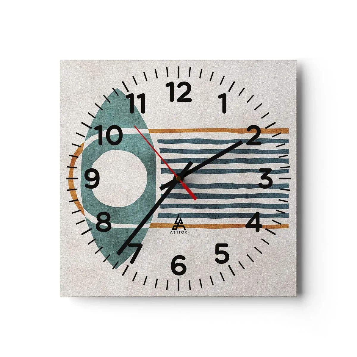 Wanduhr - Glasuhr - Zeichen und Rituale - 40x40 cm