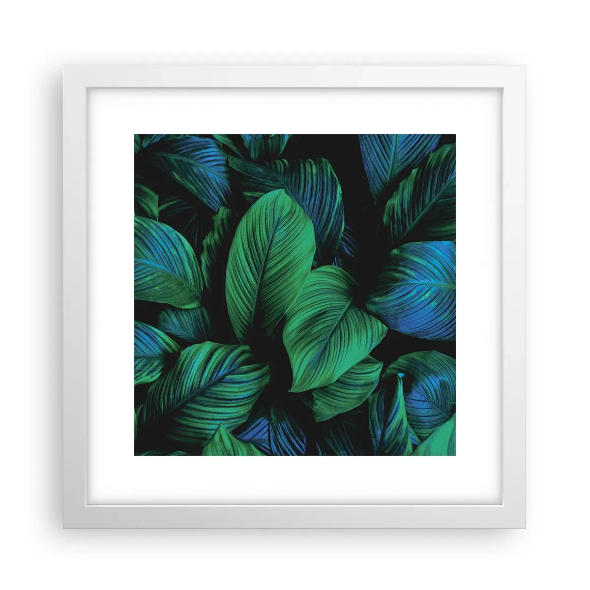 Poster in einem weißen Rahmen - In der grünen Menge - 30x30 cm