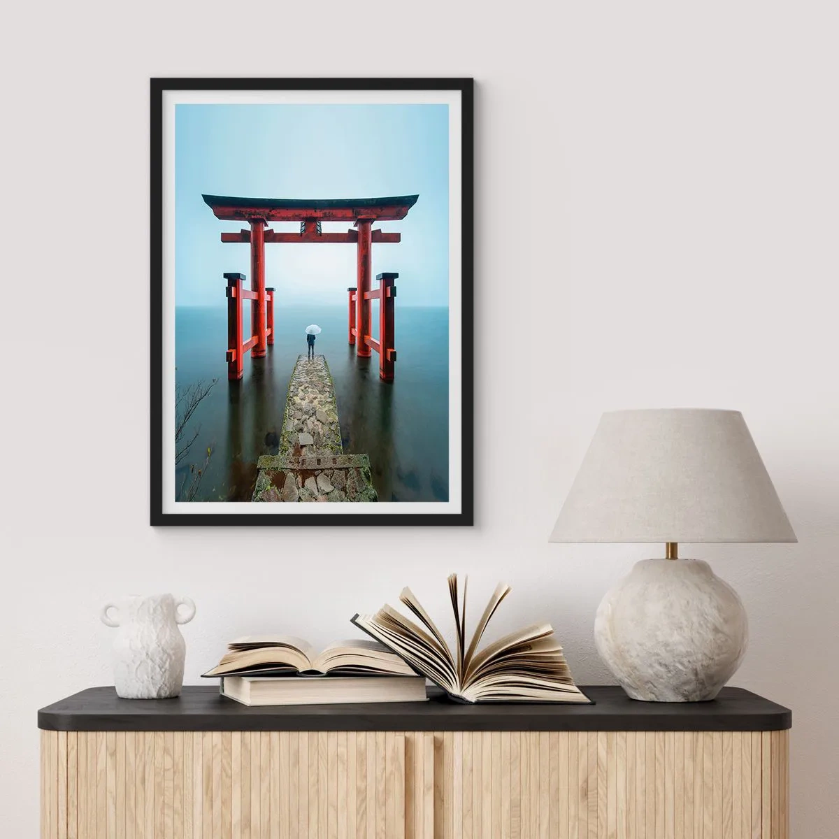 Poster in einem schwarzem Rahmen - Japanische Träumerei - 40x50 cm