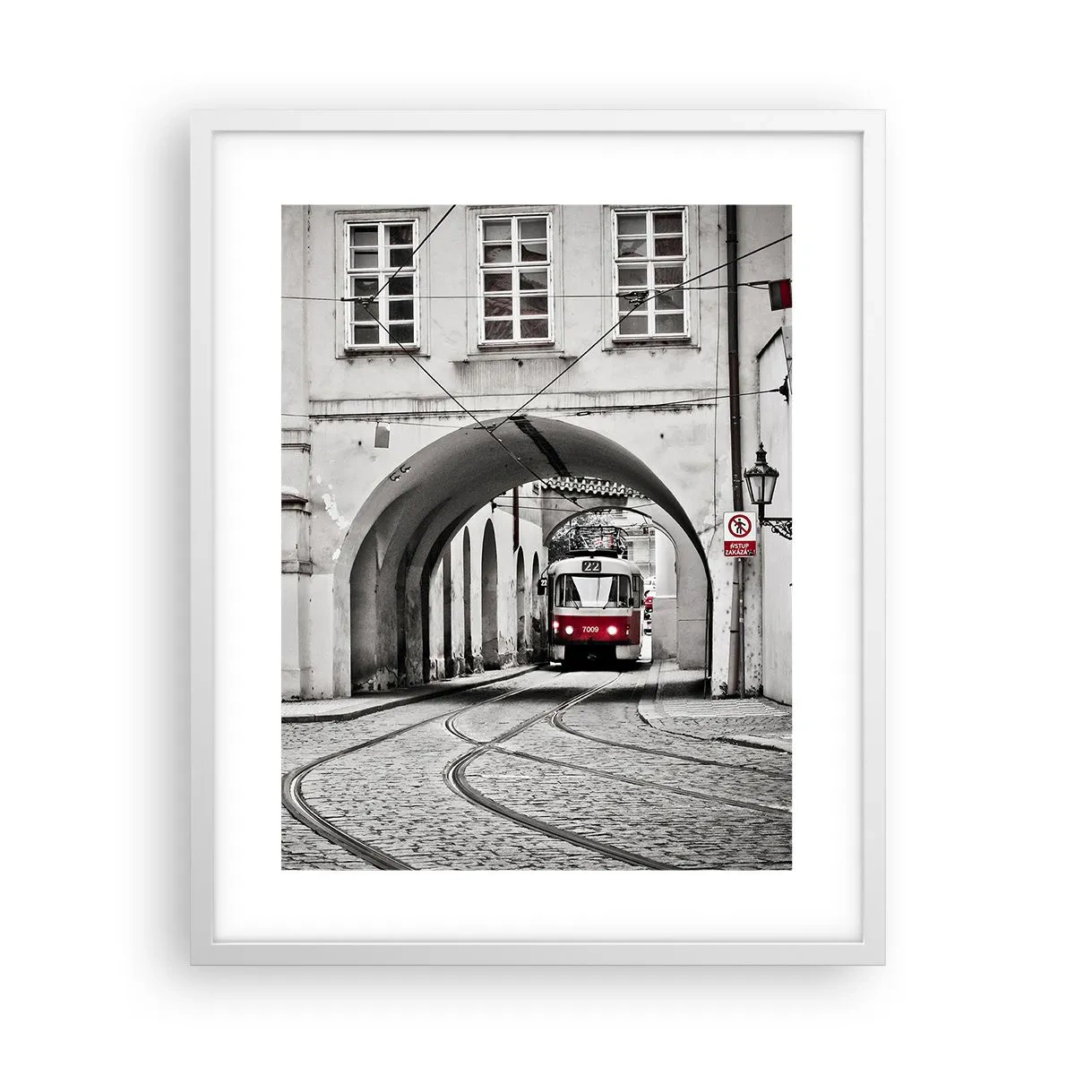 Poster in einem weißen Rahmen - Durch das Stadtlabyrinth - 40x50 cm