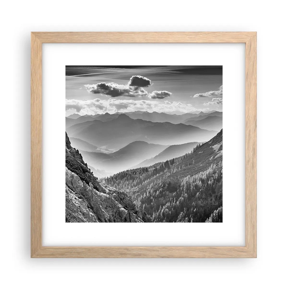 Poster in einem Rahmen aus heller Eiche - Bis zum Horizont - 30x30 cm