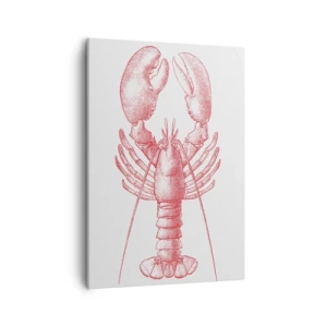 Bild auf Leinwand - Leinwandbild - Zeichnung eines Hummers in einem roten Farbton - 50x70cm - Hummer, der Homers würdig ist - Moderne Wanddekoration für Wohnzimmer und Schlafzimmer ARTTOR