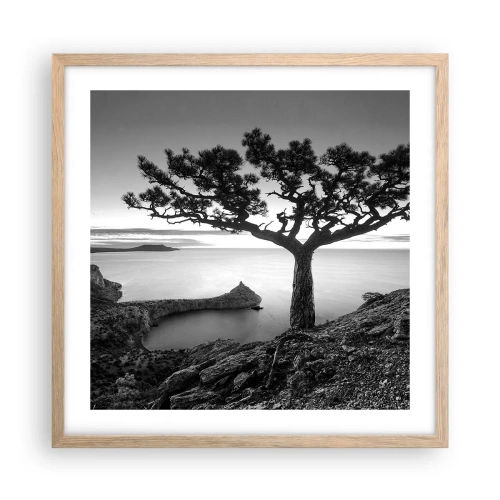 Poster in einem Rahmen aus heller Eiche - Stille bis zum Horizont - 50x50 cm