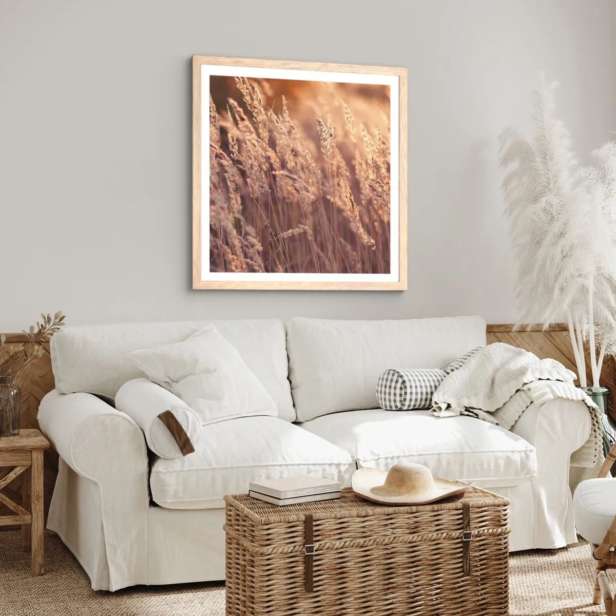 Poster in einem Rahmen aus heller Eiche - Bereit, den Herbst willkommen zu heißen - 30x30 cm