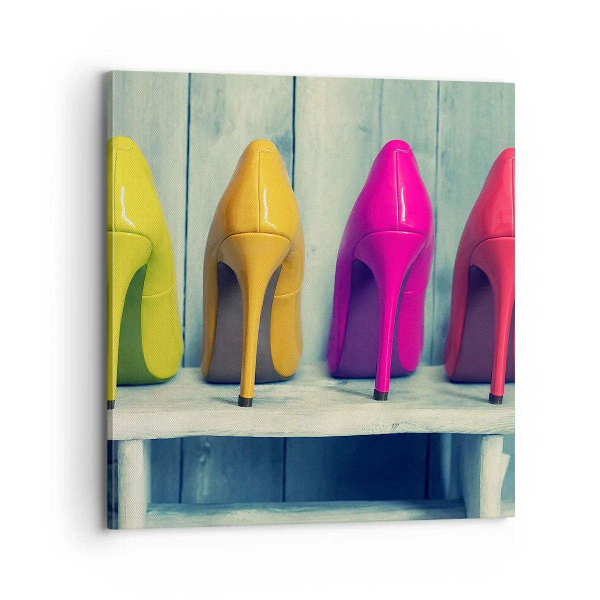 Bild auf Leinwand - Leinwandbild - Spazierengehen auf dem Regenbogen - 70x70 cm