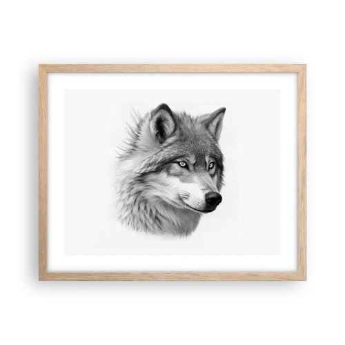 Poster in einem Rahmen aus heller Eiche - Alpha – ohne Zweifel - 50x40 cm