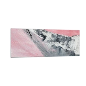 Glasbild - Bild auf glas - Eine abstrakte Komposition in Rosa- und Grautönen. - 140x50cm - Passende Komposition - Moderne Wanddekoration für Wohnzimmer und Schlafzimmer ARTTOR