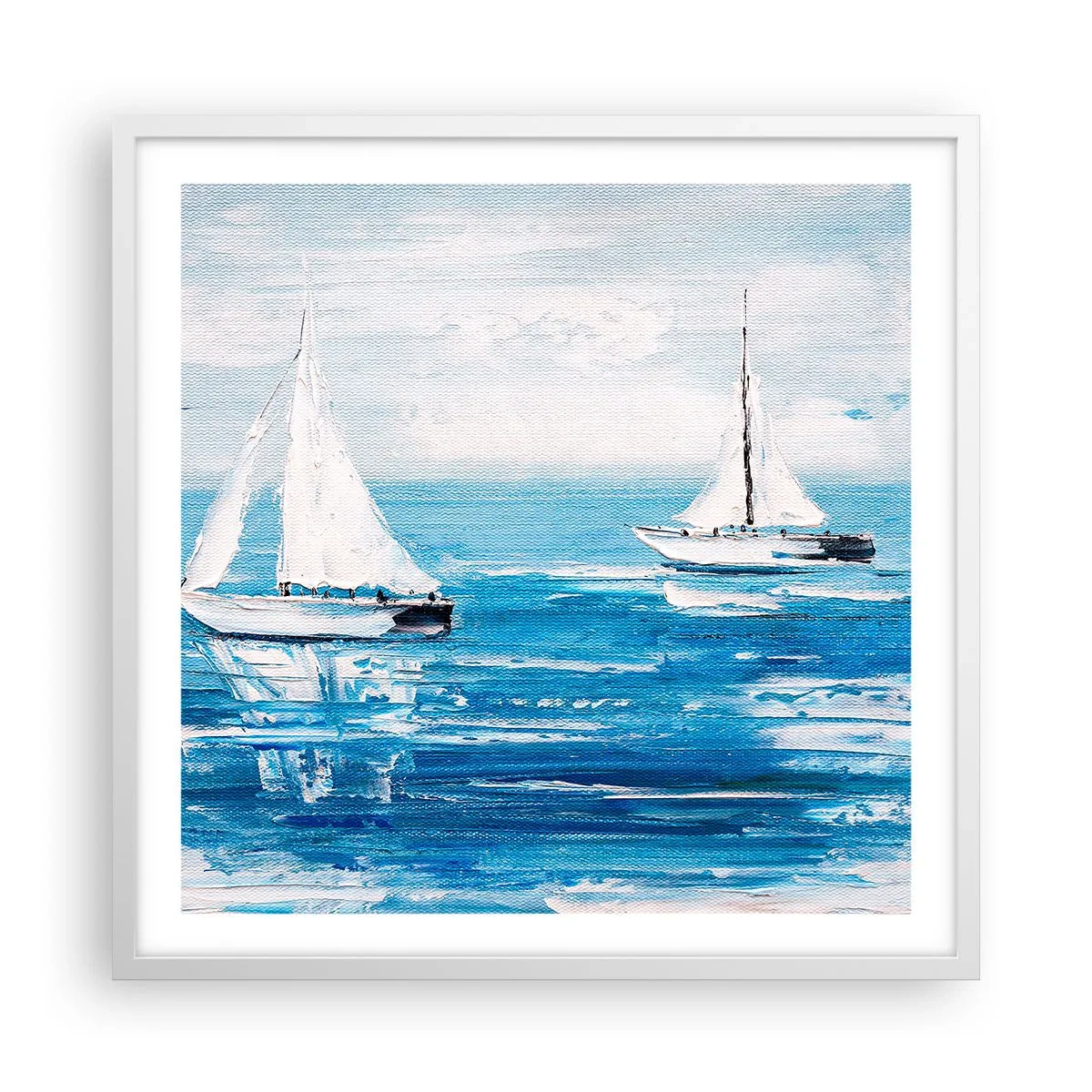 Poster in einem weißen Rahmen - Mit Freund an der Seite - 60x60 cm