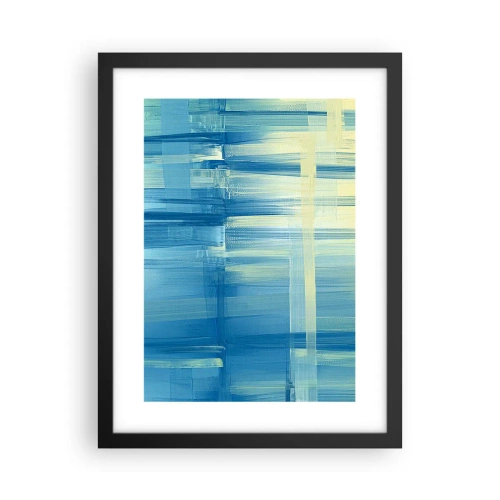 Poster in einem schwarzem Rahmen - Komposition in Türkis - 30x40 cm