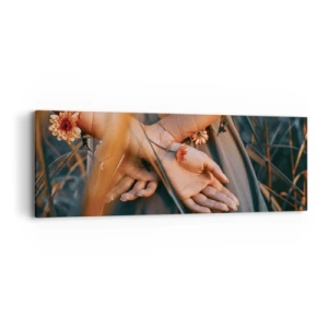 Bild auf Leinwand - Leinwandbild - Verbunden mit der Natur - 90x30 cm