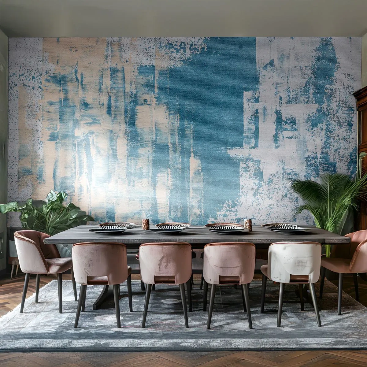 Fototapete Premium Canvas - Durch einen Eiszapfen - Abstraktion, Stück, Modernes Muster - 500x350 cm