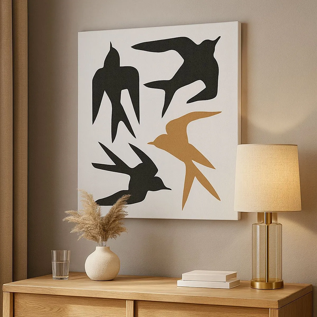 Bild auf Leinwand - Leinwandbild - Schwalbenspaß - 30x30 cm