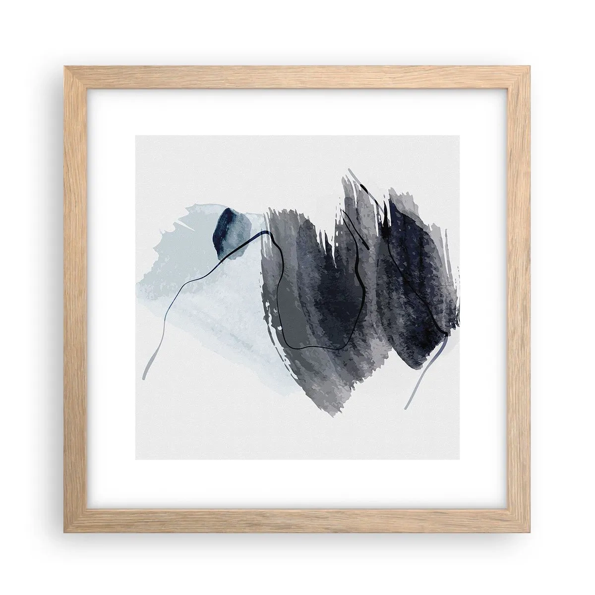 Poster in einem Rahmen aus heller Eiche - Intensität und Bewegung - 30x30 cm