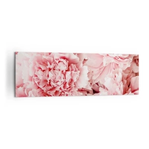 Bild auf Leinwand - Leinwandbild - Zarte rosa Pfingstrosen in zartem Ambiente - 160x50cm - Rosa Traum - Moderne Wanddekoration für Wohnzimmer und Schlafzimmer ARTTOR