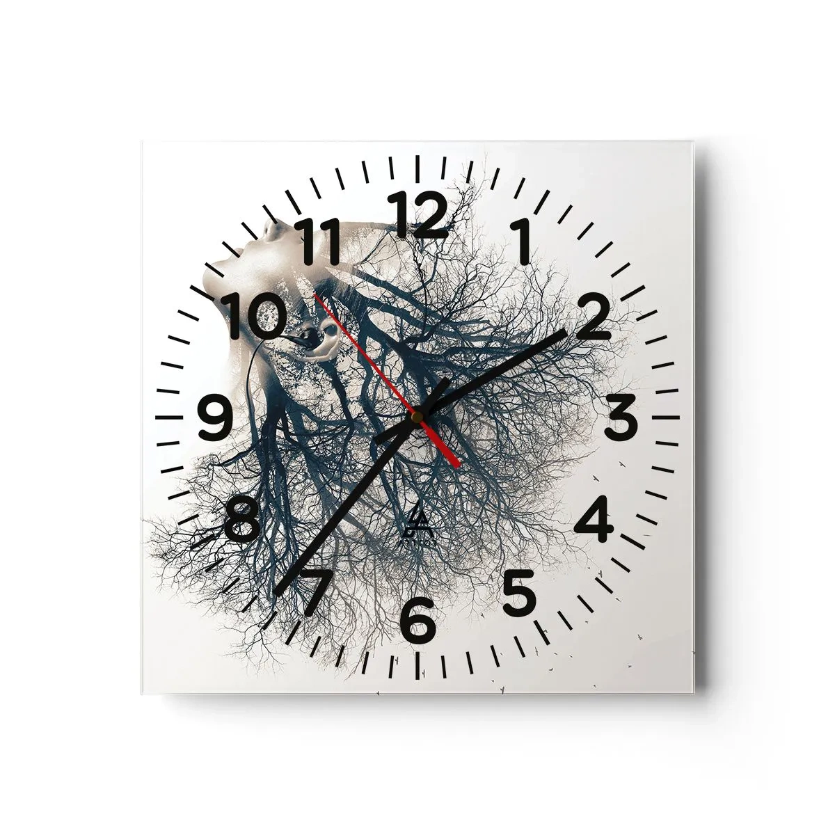 Wanduhr - Glasuhr - Dem Rauschen der Bäume lauschen - 30x30 cm