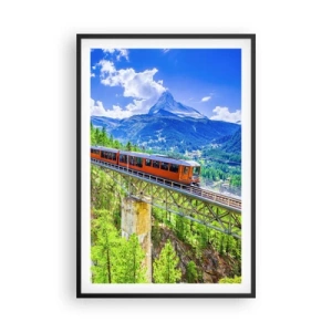 Poster in einem schwarzem Rahmen - Jetzt sind Alpen dran - 61x91 cm