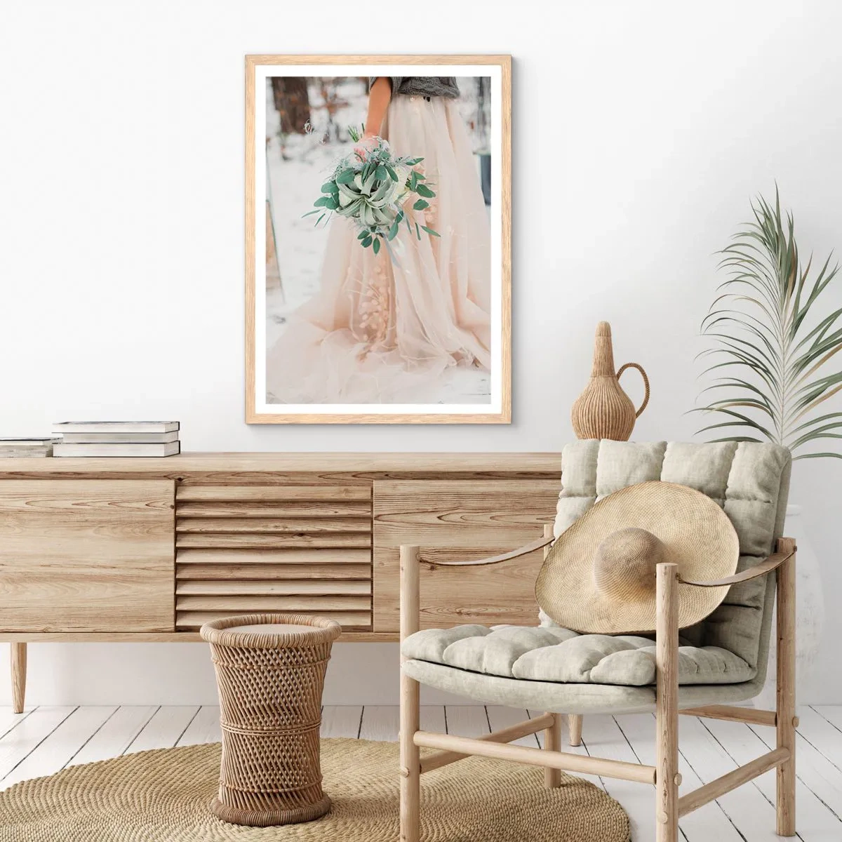 Poster in einem Rahmen aus heller Eiche - Und sie lebten glücklich bis ans Ende - 40x50 cm