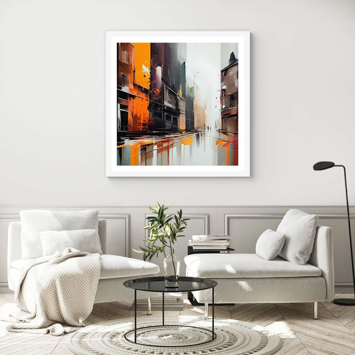 Poster in einem weißen Rahmen - Regnerischer Tag - 50x50 cm