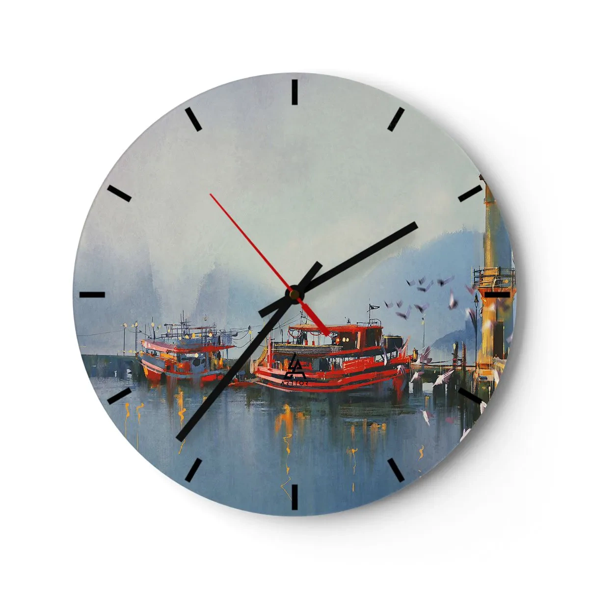 Wanduhr - Glasuhr - Am Ende der Welt - 40x40 cm
