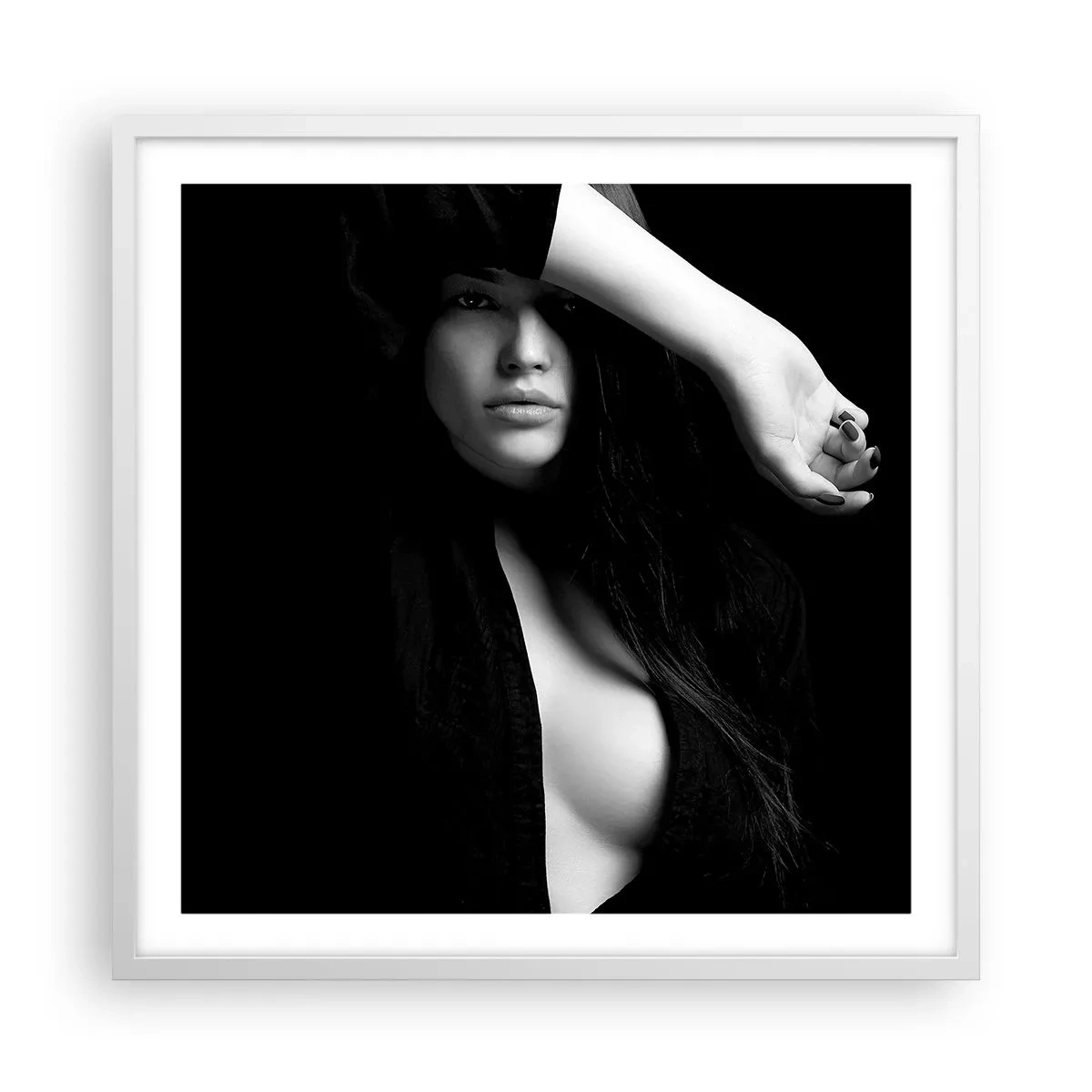 Poster in einem weißen Rahmen - Schule der Verführung - 60x60 cm