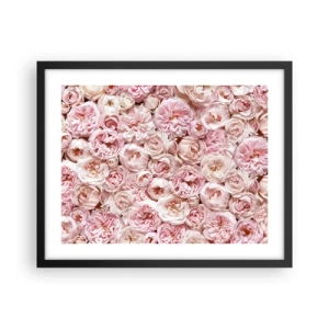 Poster in einem schwarzem Rahmen - Auf Rosen gebettet - 50x40 cm