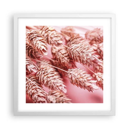 Poster in einem weißen Rahmen - Eine Blumenkaskade in Rosa - 40x40 cm