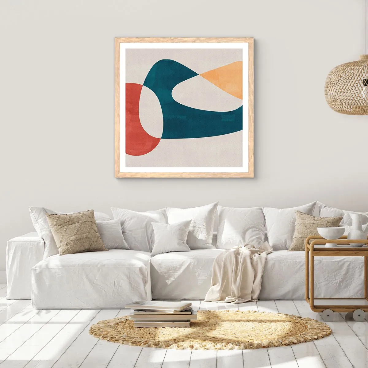 Poster in einem Rahmen aus heller Eiche - Einflüsse und Metamorphosen - 30x30 cm