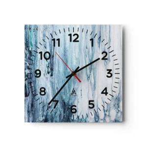Wanduhr - Glasuhr - Blaue Eiszapfen - 30x30 cm