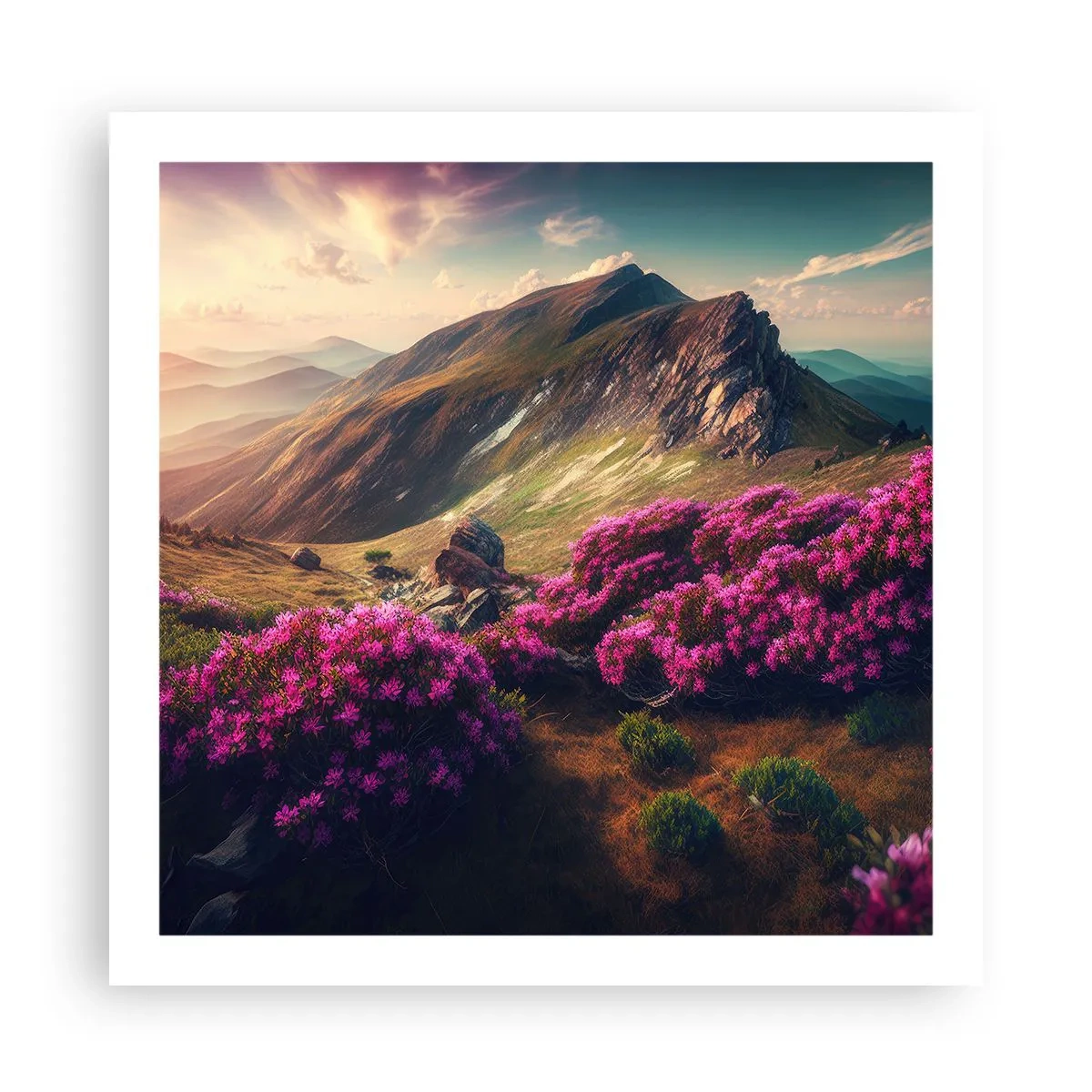 Poster - Sommer in den Bergen - 60x60 cm