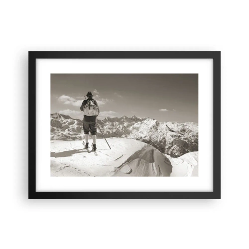 Poster in einem schwarzem Rahmen - Und die Berge bleiben unverändert - 40x30 cm