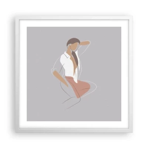 Poster in einem weißen Rahmen - Umriss der Anmut - 50x50 cm