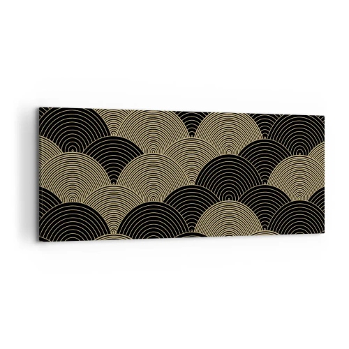 Bild auf Leinwand - Leinwandbild - Art-Deco-Muster mit Halbkreisen und goldenen Linien - 120x50cm - Einheit in der Vielfalt - Moderne Wanddekoration für Wohnzimmer und Schlafzimmer ARTTOR