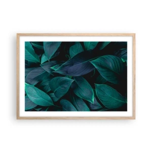 Poster in einem Rahmen aus heller Eiche - Grün in sich selbst - 70x50 cm
