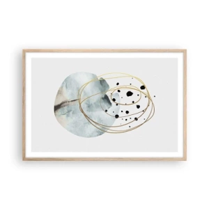 Poster in einem Rahmen aus heller Eiche - Vom Weltraum umarmt - 91x61 cm
