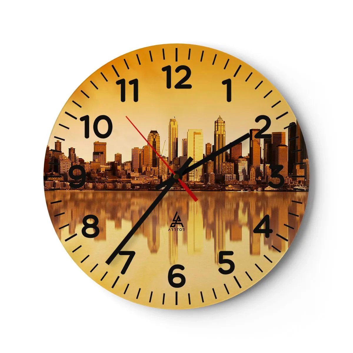 Wanduhr - Glasuhr - Die Stille der Metropole - 30x30 cm