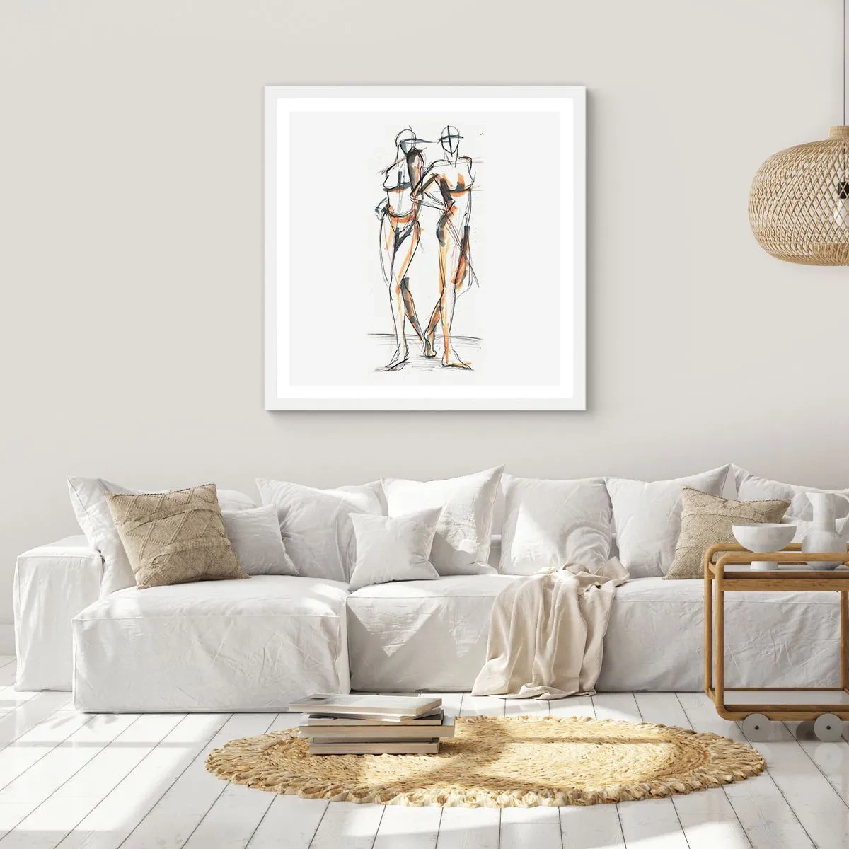 Poster in einem weißen Rahmen - Studie der Gnade - 50x50 cm