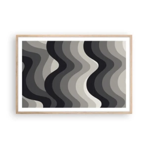 Poster in einem Rahmen aus heller Eiche - Eine Welle nach der anderen - 91x61 cm